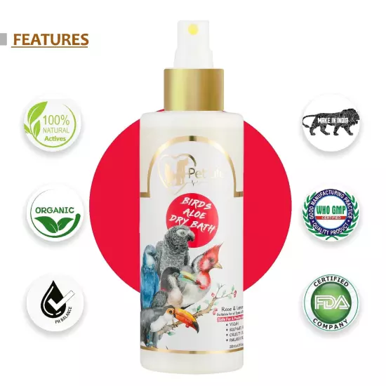 Organic & Ayurvedic Birds Aloe Dry Bath Shampoo Dry/Spray Coat- All Bird Types