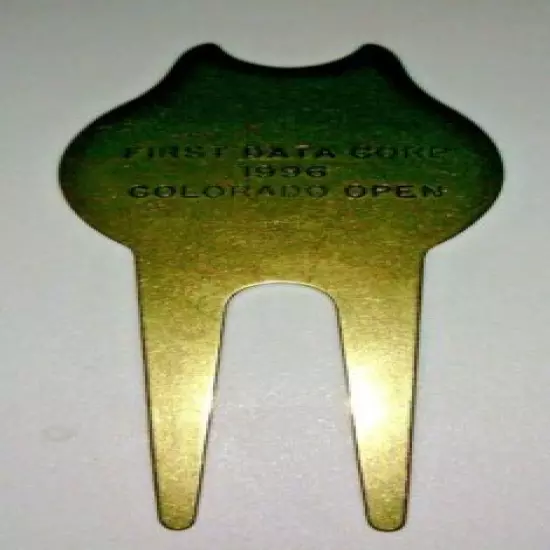 Brass Colored Metal Golf Divot Tool First Data Corp 1996