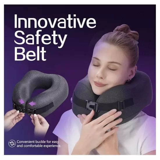 Travel Pillow Vac compressed Memory foam neck pillow Black NO BAG