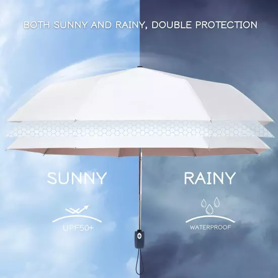 UV Sun Umbrella Compact Folding Travel Umbrella Auto Open Close Compact Folding 