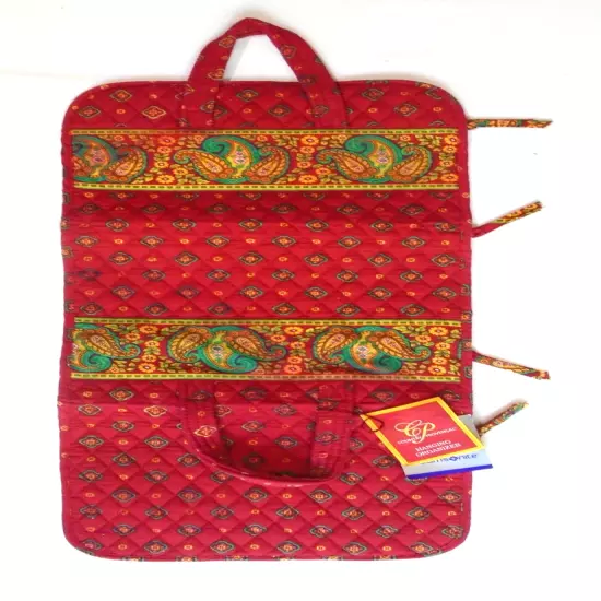 NWT Samsonite Country Provencal Red Floral Paisley Hanging Travel Organizer