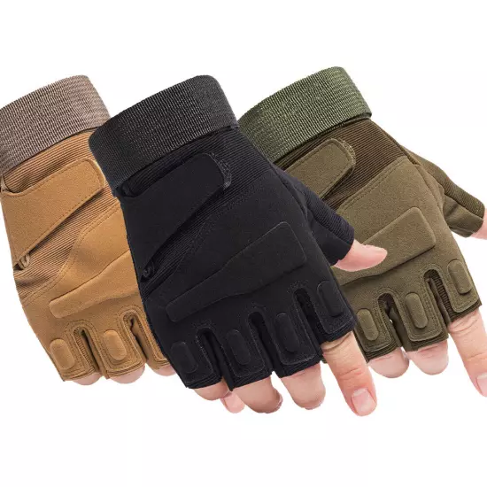 Military Army Shooting Fingerless Gloves Half Finger Tactical Gloves for Men