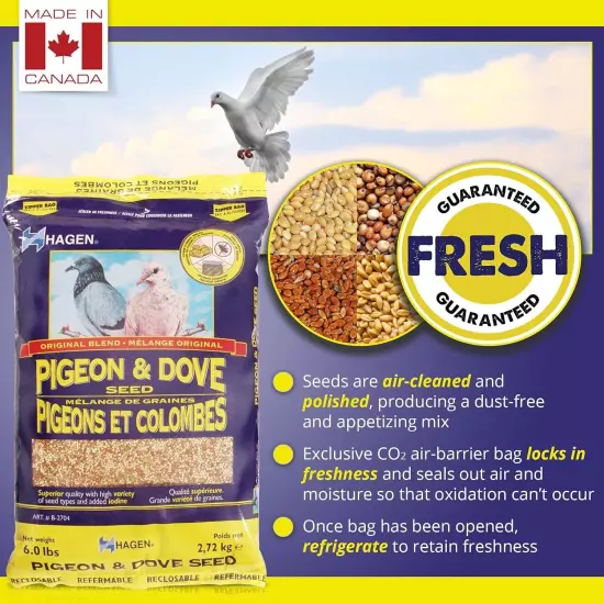 Pigeon & Dove Seed, Nutritionally Complete Bird Food, Original Version, 6 Pound