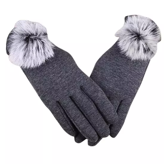 Women Winter Touchscreen Gloves For Cold Weather Solid Thermal Knit Cuff Gloves