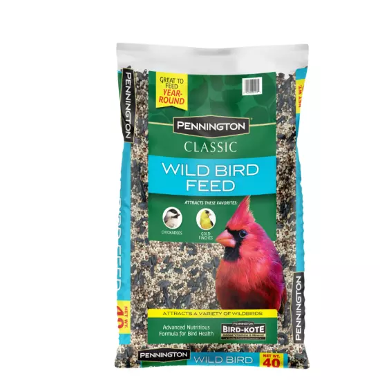 Pennington Classic Wild Bird Feed and Seed, 40 lb. Bag, Dry, 1 Pack