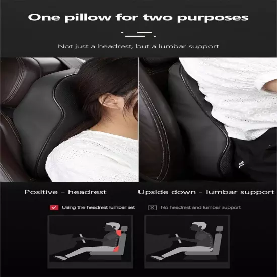 Leather Memory Foam Headrest Car Neck Pillow Support Rest Pillow Neck Support