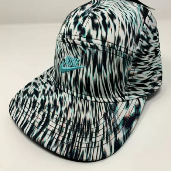 NEW NIKE Women's AW84 Adjustable Cap-White/Aqua/Printed 666327-101