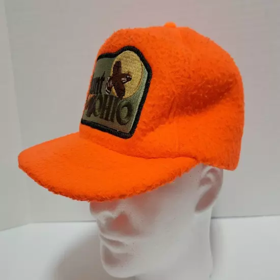 Vintage Hunt Ohio Blaze Hunter Orange Winter Hat Cap With Earflaps Mens Size XL