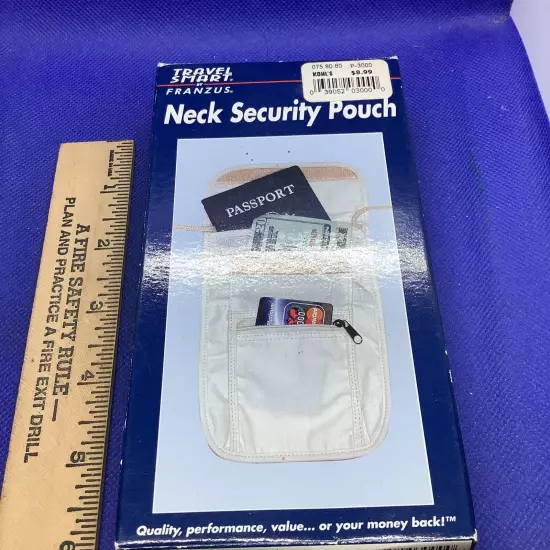 NEW Pocket Neck Pouch Security Wearable Accessory For Travel For Passport Etc