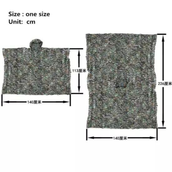 Free Size Cloak Poncho Type Camouflage Hunting Clothing Tactical Ghillie Suit