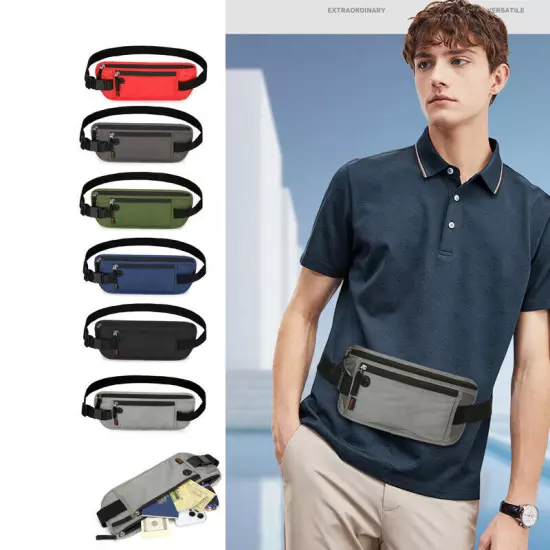 Travel Money Belt RFID Blocking Sports Waist Bag Fanny New Pack Hidden Wallet