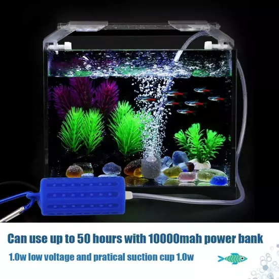 USB Aquarium Air Pump, Ultra Durable & Quiet USB Nano Air Pump, Small Air Bubble