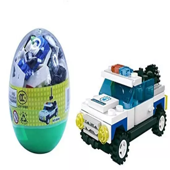 Easter eggs filled with Building Brick blocks toys. 6 eggs each have differen...