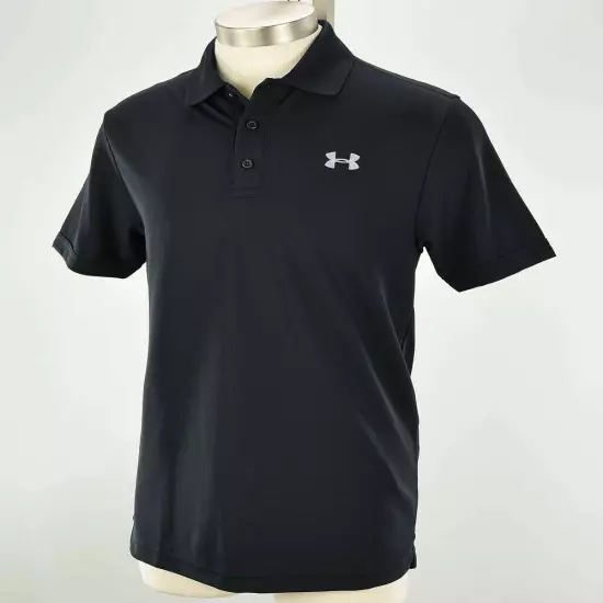 UNDER ARMOUR Mens Black PERFORMANCE Loose Fit Stretch Polo Shirt SMALL NWT