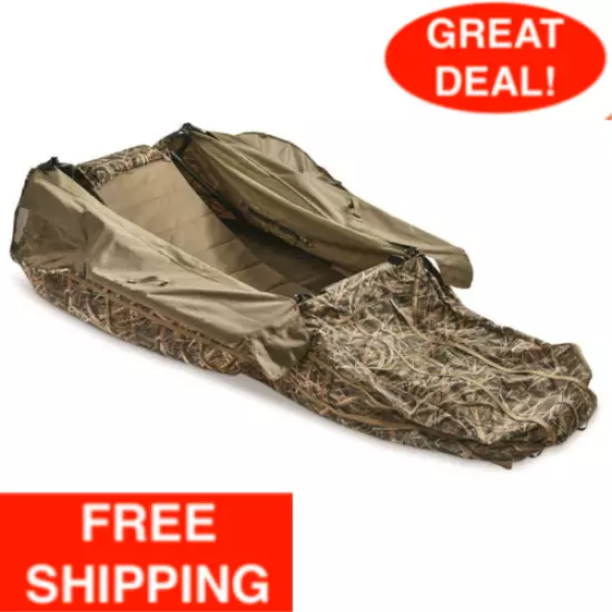  Waterfowl Hunting Layout Blind Lightweight Water-Resistant Camo Shell Oak Grass