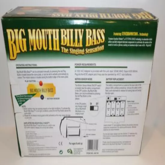 WONDERFUL NEW 2000 SIGNING/ANIMATED BIG MOUTH BILLY BASS THE SINGING SENSATION