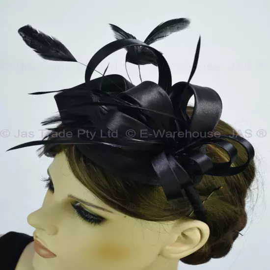 Spring Racing Race Party Melbourne Cup Feather Headband Hairband Clip Fascinator