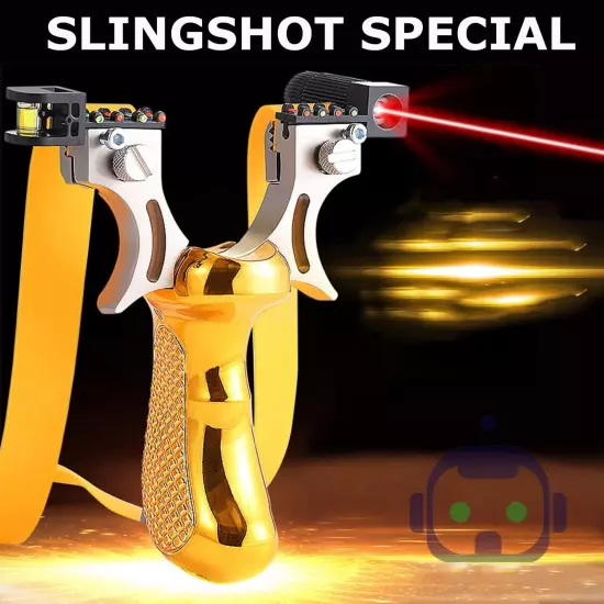 Hunting Professional Catapult Laser Slingshot With Rubber Aim Point Target Hot