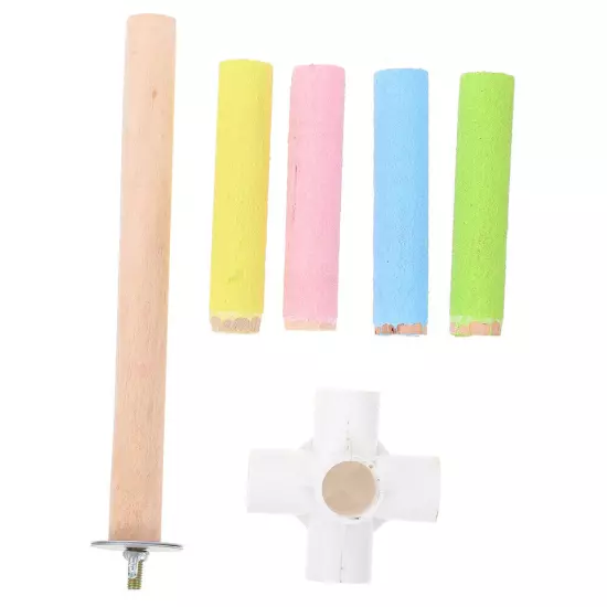 Bird Shower Standing Toy parrot toys swing Wood Parrot Stand Rod Birds