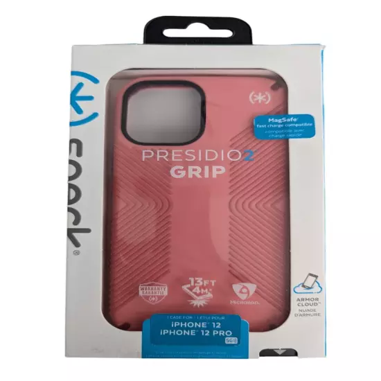 New iPhone 12/12 Pro Speck Presidio 2 Grip Case Nonslip Drop Test Pink Black T8