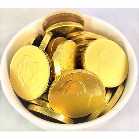 By The Cup Milk Chocolate Gold Coins, 5 lb Bulk Bag, 300 Coins