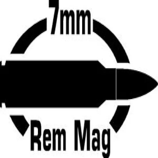 7mm REM MAG gun Rifle Ammunition Bullet exterior oval decal sticker car or wall 