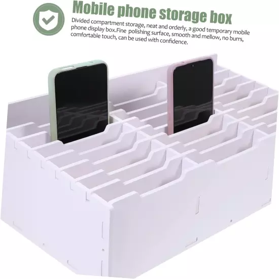 Mobile Phone Storage Box Desktop Calculator Desk Top Organizer Shelf White Calcu