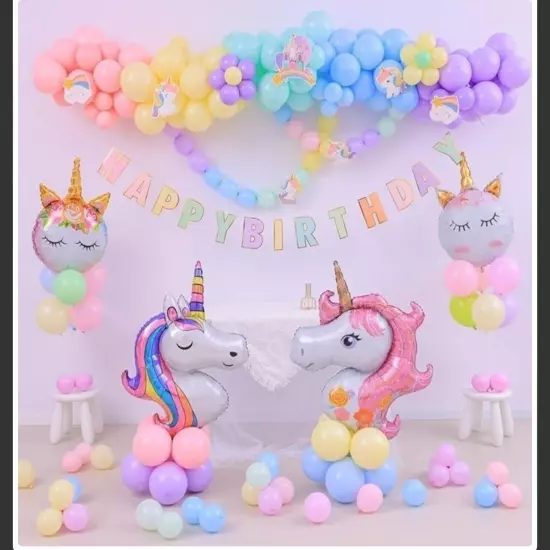 Unicorn balloon decoration for Birthday/Baby-shower, arch garland - 228 pcs 