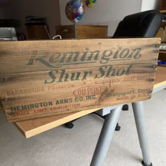 Remington Shur Shot 16 ga Shot Shell Wood Box Crate