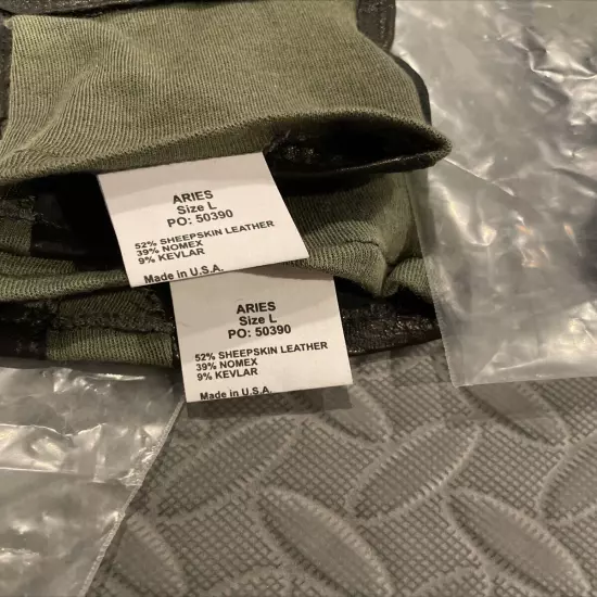 Wiley X Aries Made In USA Foliage Green NAVAIR Flight Gloves Large 2 Pair