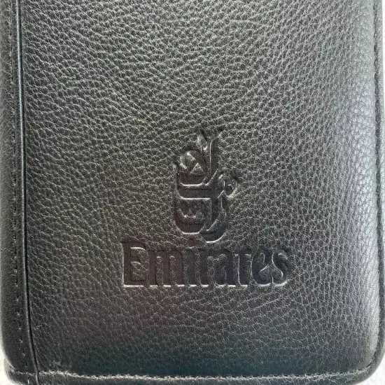 Emirates Passport Travel Documents Case Cover Genuine Leather Zip Around Large