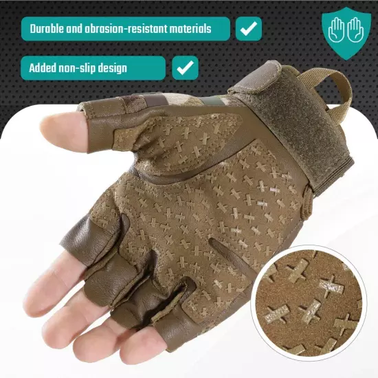 Fingerless Gloves Breathable Half-finger Gloves Sports Cycling Shooting Working