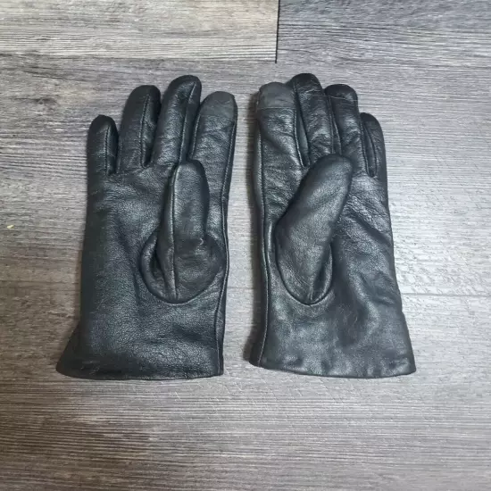 GLOVES WOMEN LEATHER lined Black Driving Gloves small