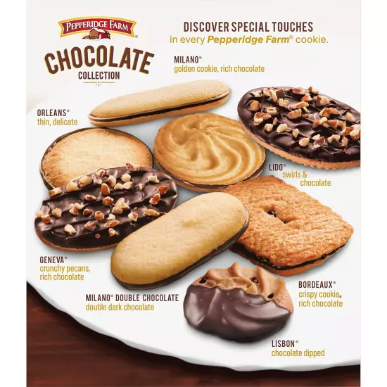 Chocolate Collection, 7 Cookie Varieties, 13-Oz Box