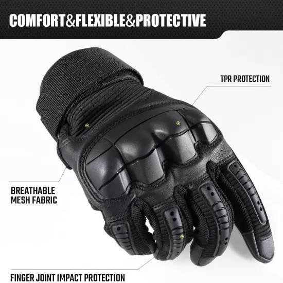 Men's Touch Screen Full Finger Outdoor Cycling Sports Military Tactical Gloves