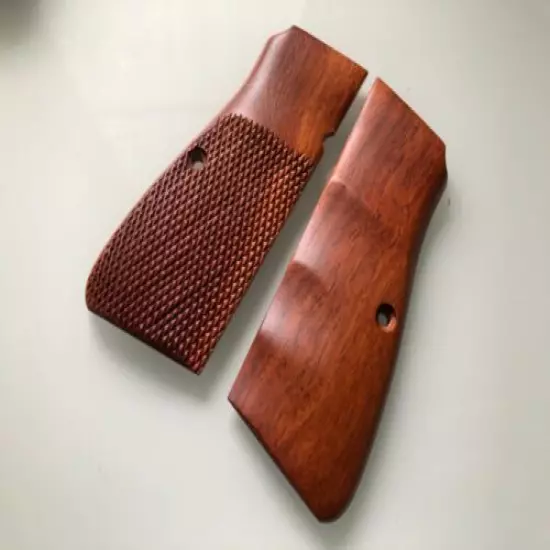 New Hardwood Grip For Browning Hi Power Handmade checkered&Finger wood grip