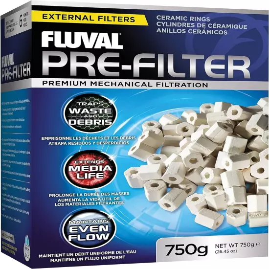 Fluval Pre-Filter Media, Mechanical Filter Media for Aquariums, Ceramic 750 g