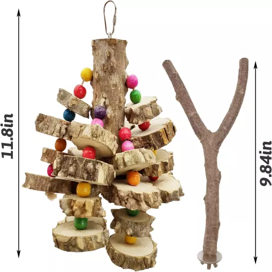 Wood Macaw Toys Natural Large Parrot Chewing Toy Multicolor Wooden Block Tearing