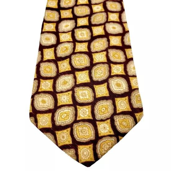 GAP Colorful Geometric Print Maroon Background Necktie Classy Business Style