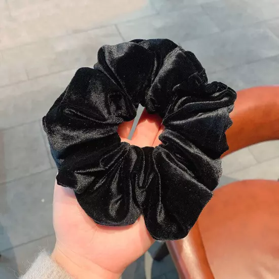 Oversized Velvet Scrunchies Women Solid Rubber Bands Ponytail Elastic Hair Ties