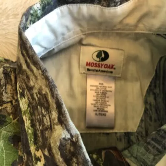 Mossy Oak Long Sleeve Vaportec Camo Button Front Shirt Outdoor Resource XL Mens 