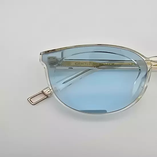 Gentle Monster Flatba Black Peter C1 Clear Gold Frame Light Blue Lens Sunglasses