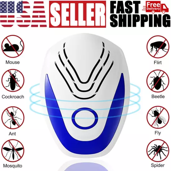 Ultrasonic Plug Pest Repeller Mouse Cockroach Bug Electronic Control Device