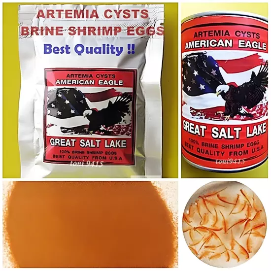 Brine Shrimp Egg 90% Hatch Artemia Cysts American Eagle USA PREMIUM Quality