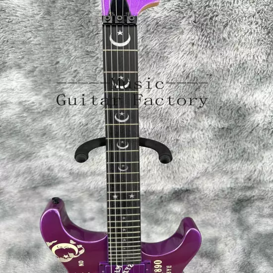 Solid Custom Ouija Purple ST Electric Guitar Black Hardware Maple Neck HH Pickup