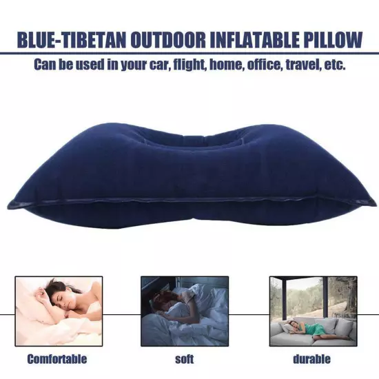 Double Sided Inflatable Pillow Soft Sleep Mat Collapsible Cushion Camping Travel