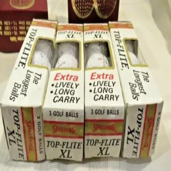 Dozen (12) Vintage 1980 Top Flite XL Golf Balls within a Desk Calendar