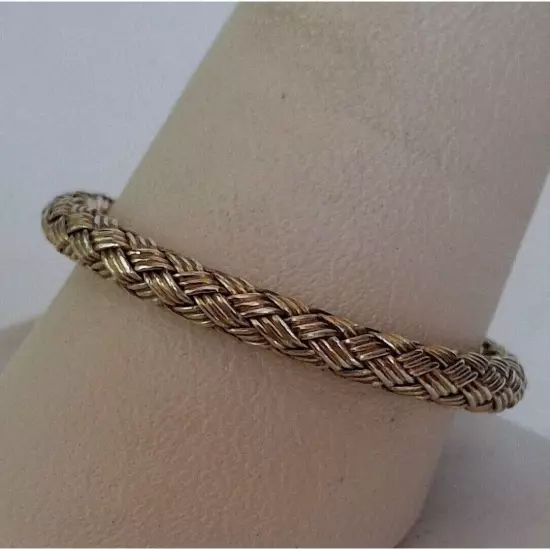 JCM ITALY MEN'S 925 STERLING SILVER VERMEIL WOVEN BAND RING SIZE 10.75 SKY