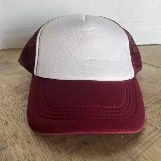 Blank Truckers Hat Red Hat Snap Back Tags Adult Size M Red Hat Baseball Cap