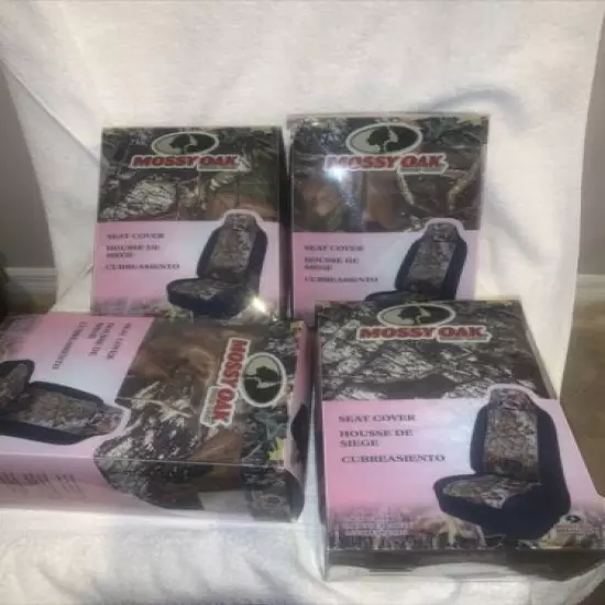 Four (4) Mossy Oak Camo Universal Seat Cover Brand New And Sealed Box